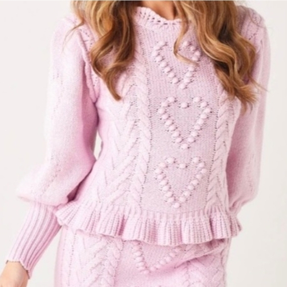 LoveShackFancy Calantha Pullover Sweater Cherry Blossom Pink